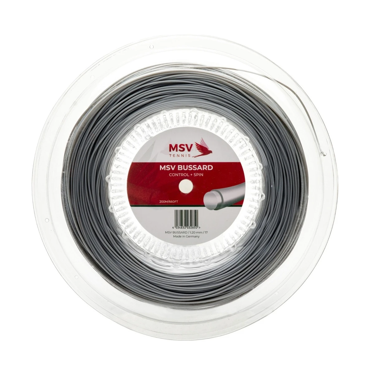 MSV Tennissaite Bussard (Haltbarkeit+Kontrolle+Spin) Silber 200m Rolle – Bild 3