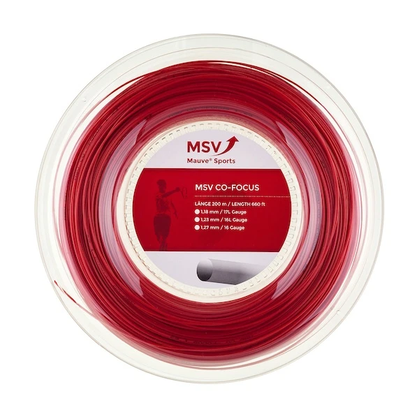 MSV Tennissaite Co Focus (Haltbarkeit+Kontrolle) Rot 200m Rolle