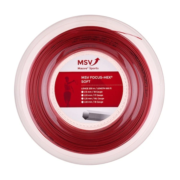 MSV Tennissaite Focus Hex Soft 1.25 (Haltbarkeit+Touch) Rot 200m Rolle