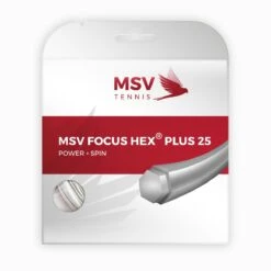MSV Tennissaite Focus Hex Plus 25 Weiss 12m Set