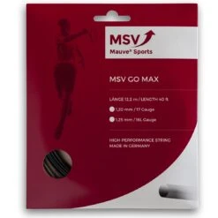 MSV Tennissaite Go Max (Haltbarkeit+Kontrolle) Schwarz 12m Set