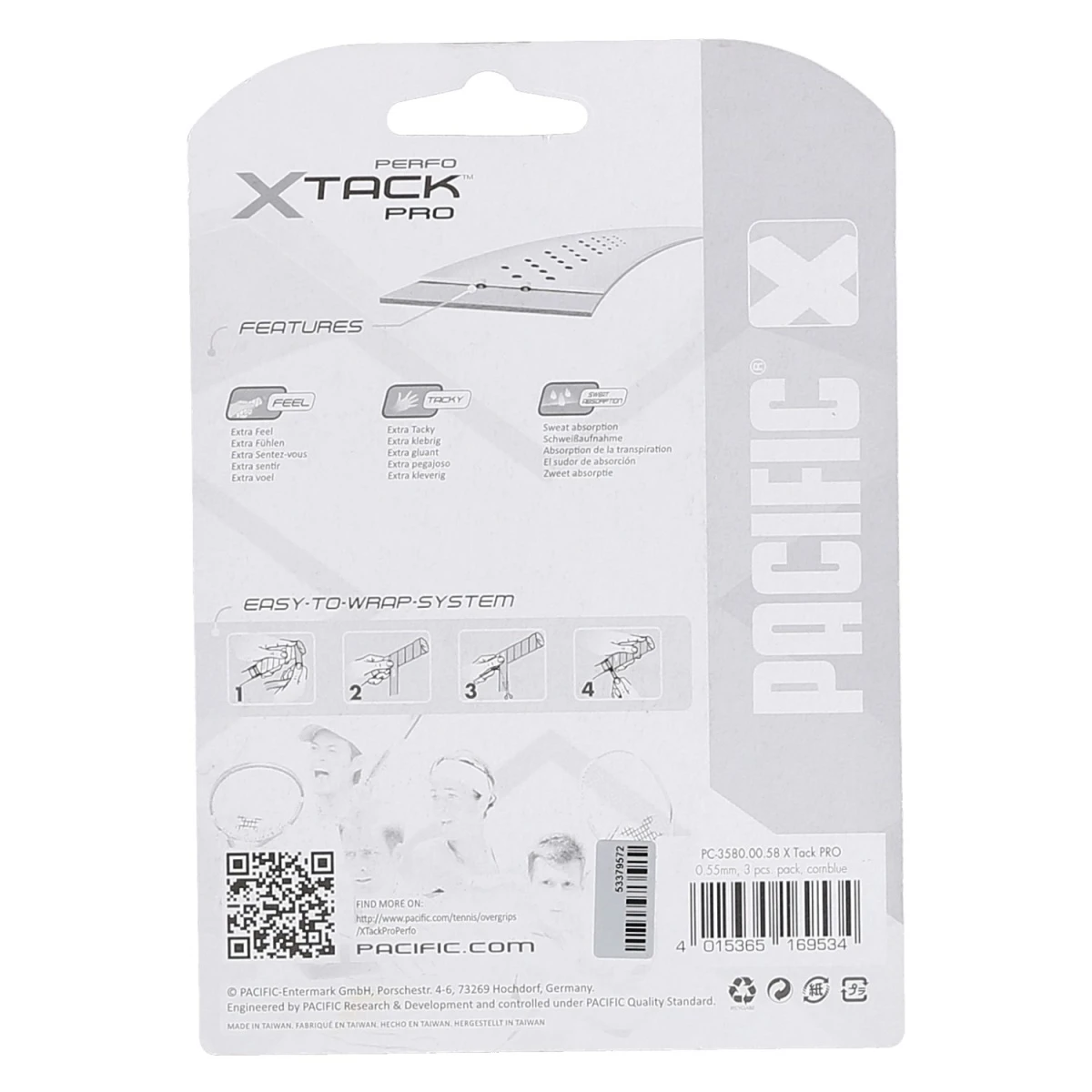 Pacific Overgrip XTack Pro Perfo 0.55mm Hellblau 3er – Bild 2