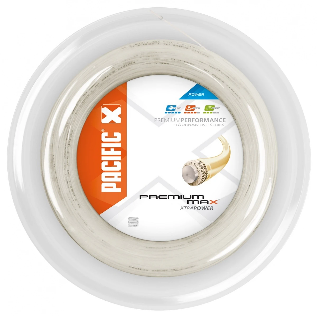 Pacific Tennissaite Premium Max (Power+Beschleunigung) Natur 200m Rolle