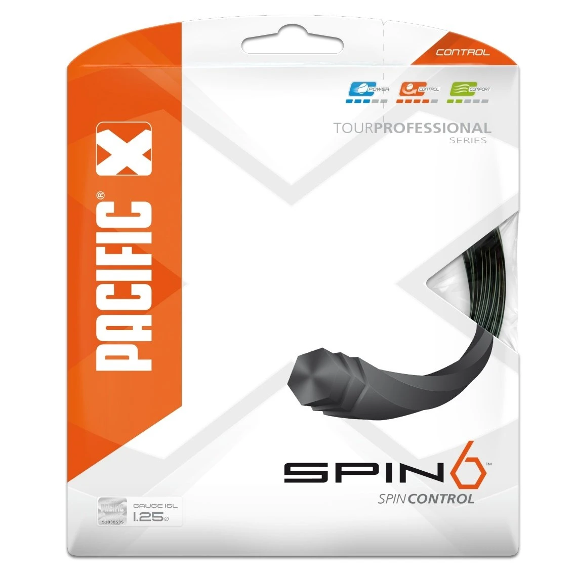 Besaitung Mit Tennissaite Pacific Spin 6 Schwarz