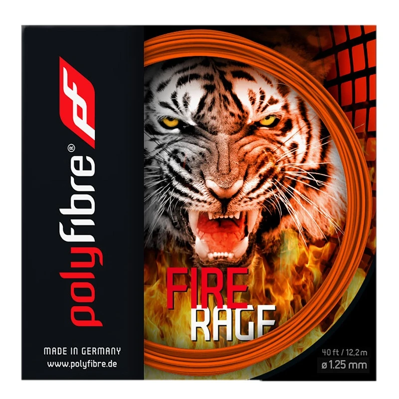 Polyfibre Tennissaite Fire Rage (Haltbarkeit+Power) Orange 12m Set