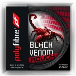 Polyfibre Tennissaite Black Venom Rough (Haltbarkeit+Spin) Schwarz 12m Set