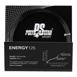Polystar Tennissaite Energy (Haltbarkeit+Power) Schwarz 12m Set