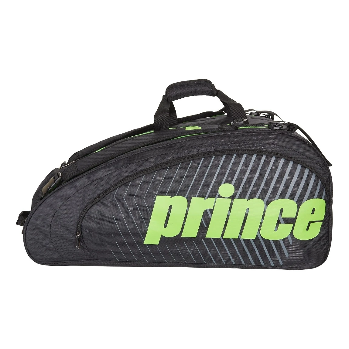 Prince Tennis-Racketbag Tour Challenger (Schlägertasche, 3 Hauptfächer) Schwarz/grün 12er – Bild 3