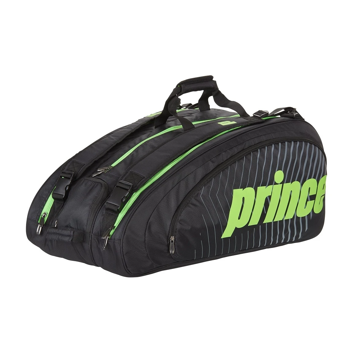 Prince Tennis-Racketbag Tour Challenger (Schlägertasche, 3 Hauptfächer) Schwarz/grün 12er – Bild 5