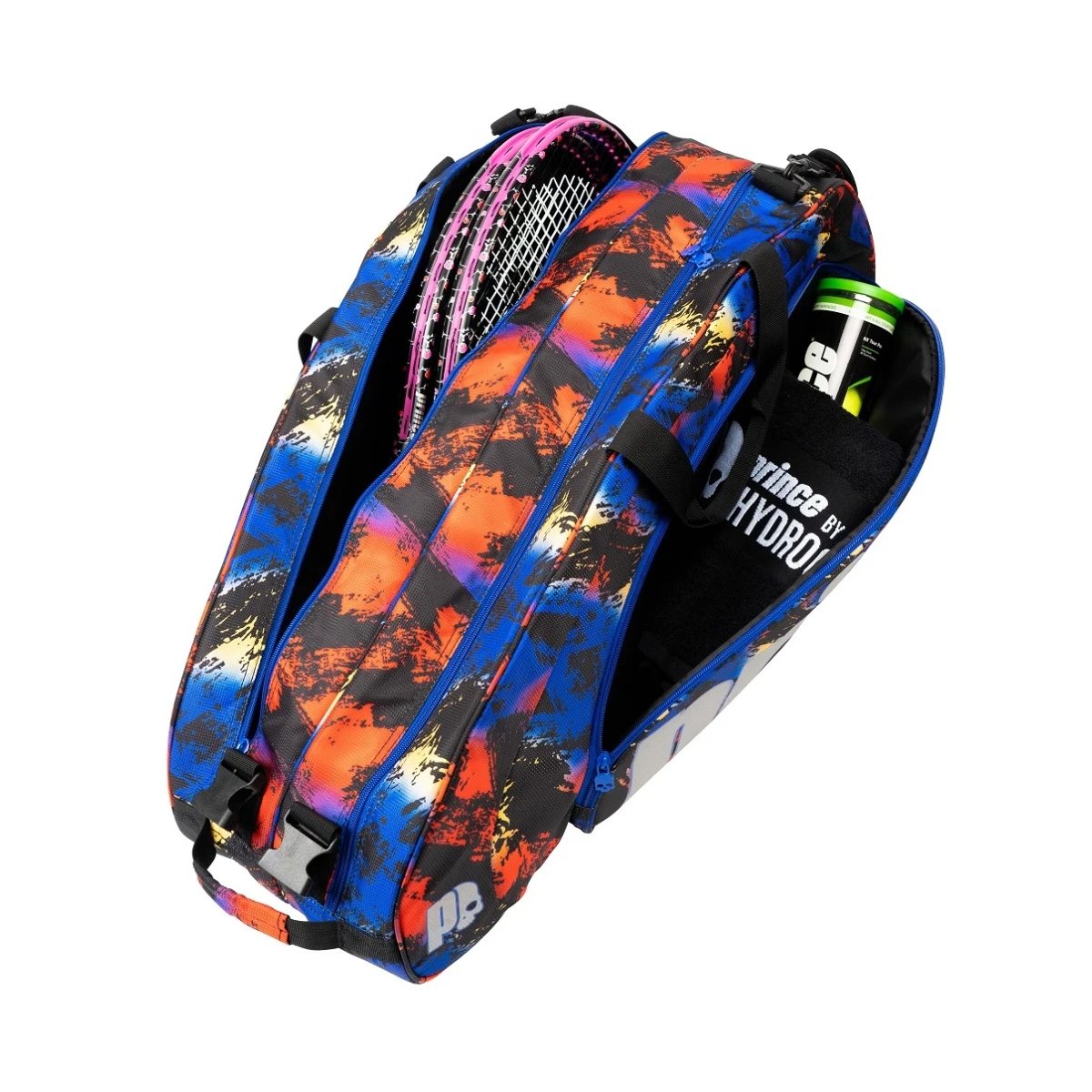 Prince Tennis-Racketbag Random (Schlägertasche, 2 Hauptfächer) Schwarz 9er – Bild 3