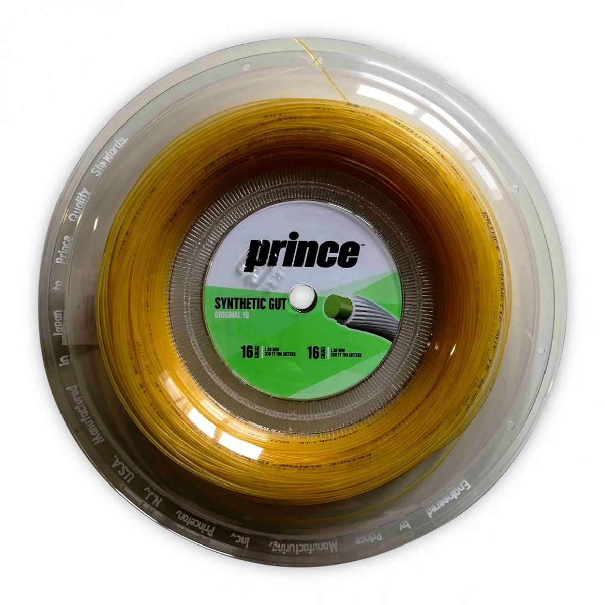 Prince Tennissaite Synthetic Gut Original (Haltbarkeit+Allround) Gold 100 Meter Rolle