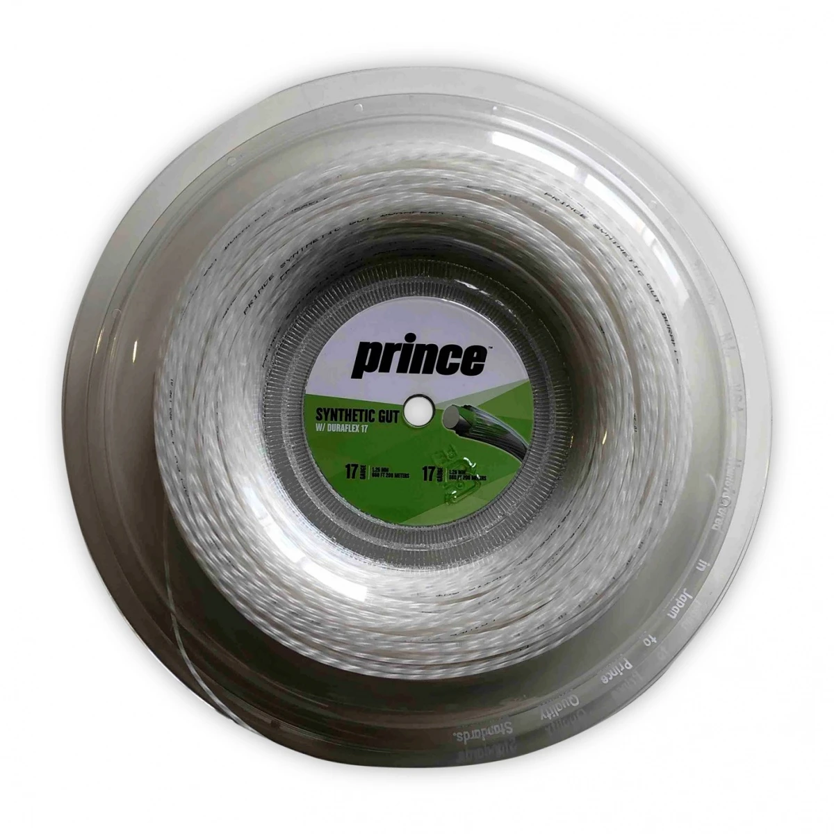 Prince Tennissaite Synthetic Gut Mit Duraflex (Allround+Haltbarkeit) Weiss 200m Rolle