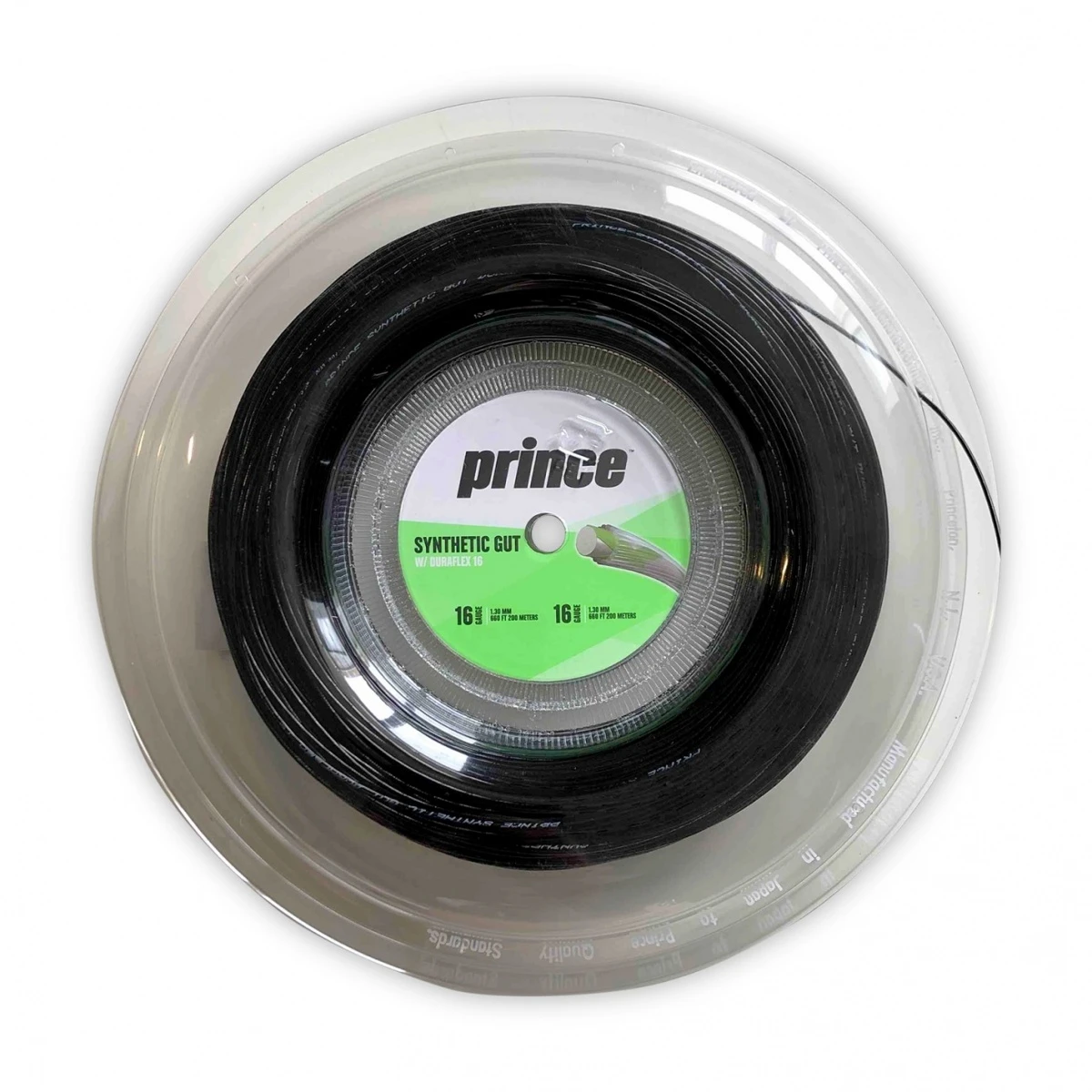 Prince Tennissaite Synthetic Gut Mit Duraflex (Allround+Haltbarkeit) Schwarz 200m Rolle