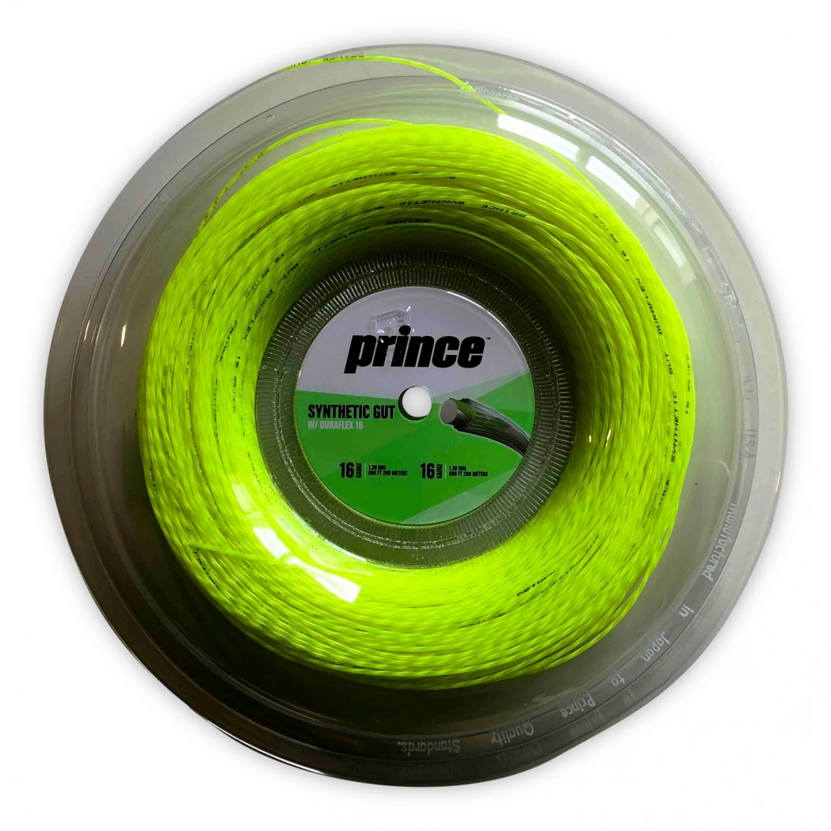 Prince Tennissaite Synthetic Gut Mit Duraflex (Allround+Haltbarkeit) Gelb 200m Rolle