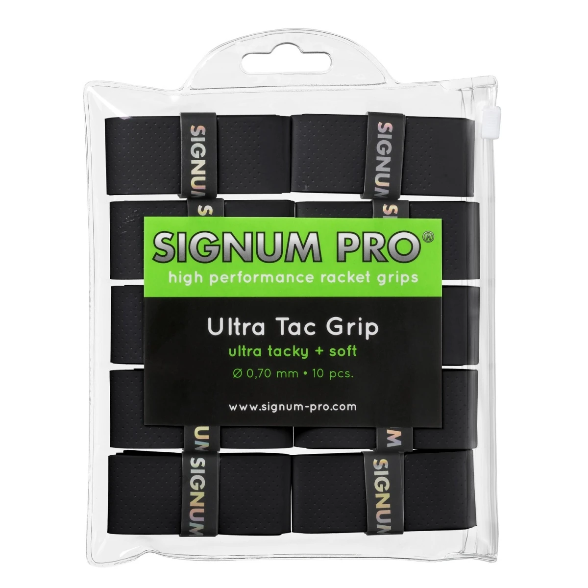 Signum Pro Overgrip Ultra Tac 0.70mm Schwarz 10er Clip-Beutel