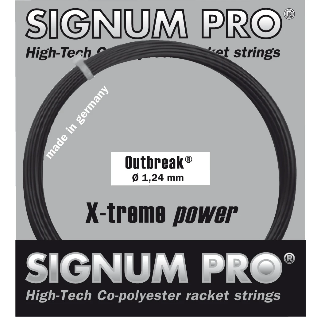 Signum Pro Tennissaite Outbreak (Haltbarkeit+Power) Anthrazitgrau 12m Set