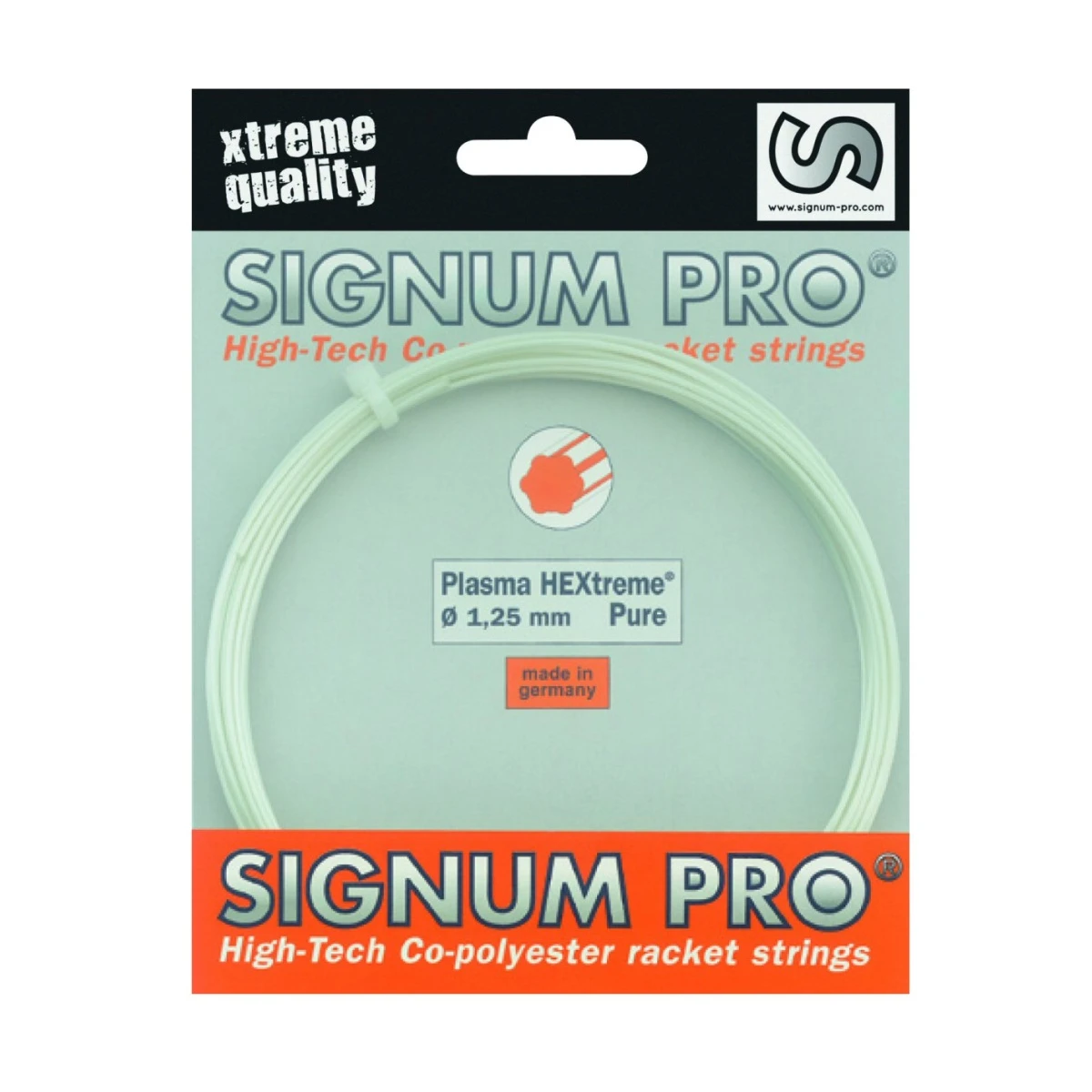 Signum Pro Tennissaite Plasma Hextreme PURE Weiss 12m Set