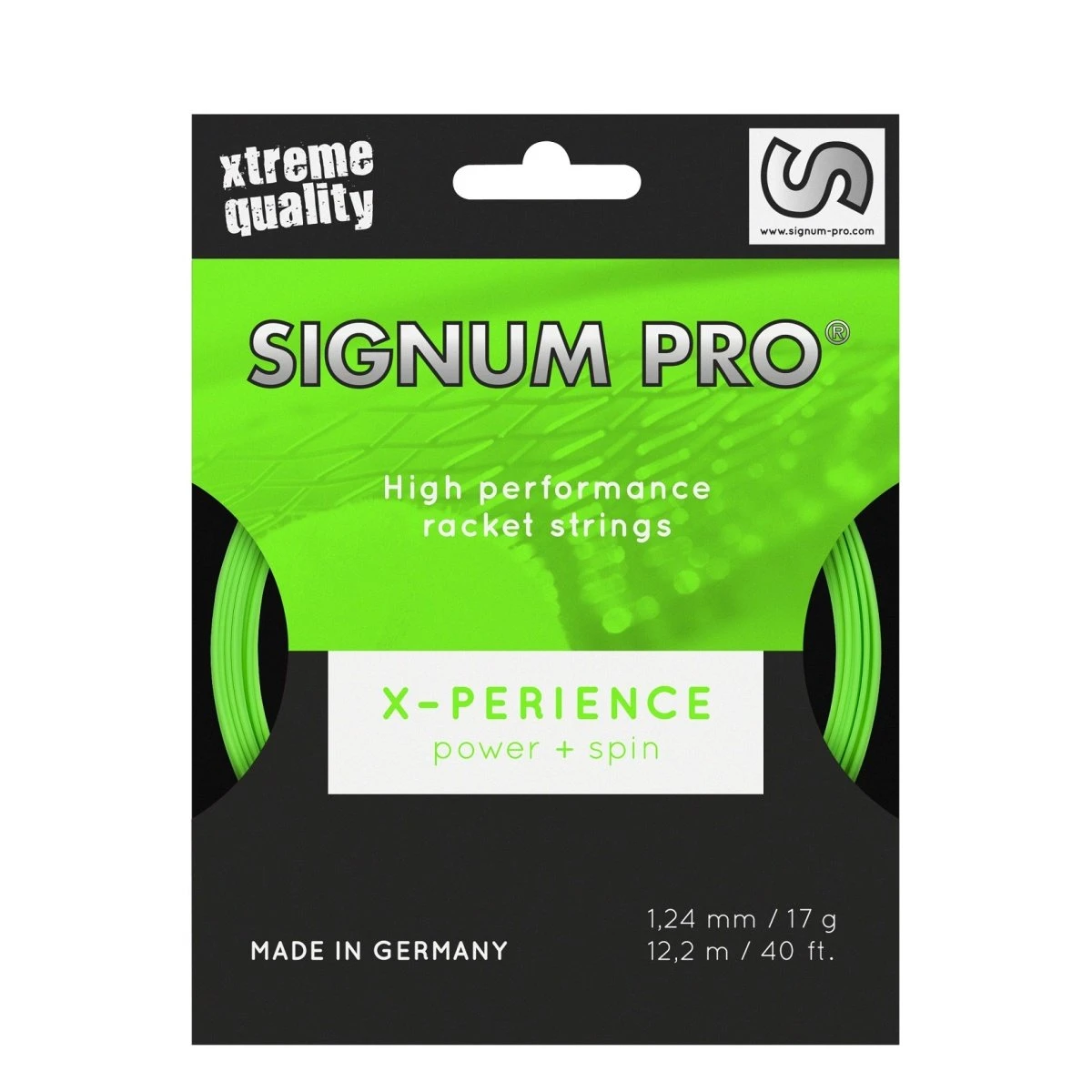 Besaitung Mit Tennissaite Signum Pro X-perience (Haltbarkeit+Spin) Grün