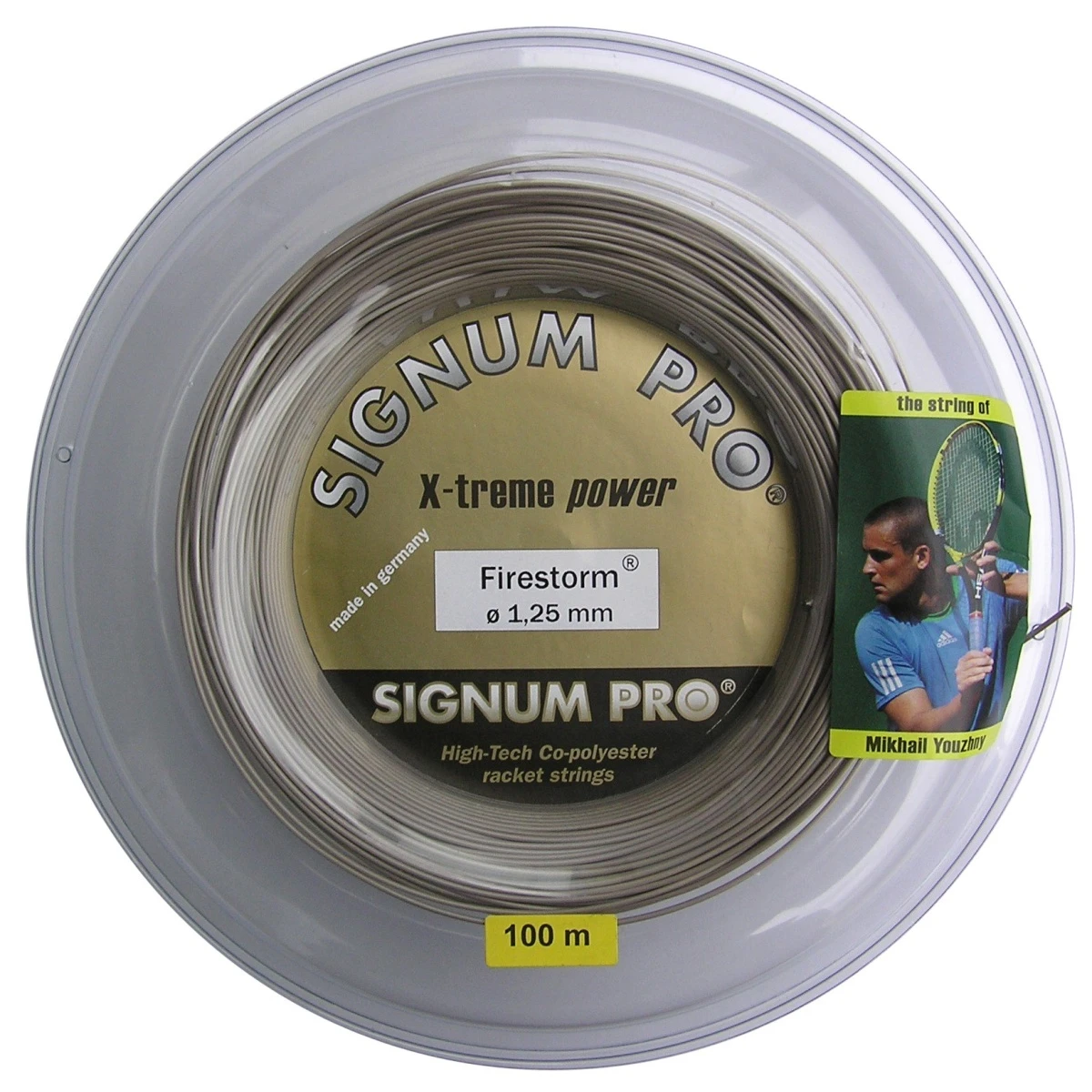 Signum Pro Tennissaite Firestorm (Haltbarkeit+Power) Gold 100m Rolle