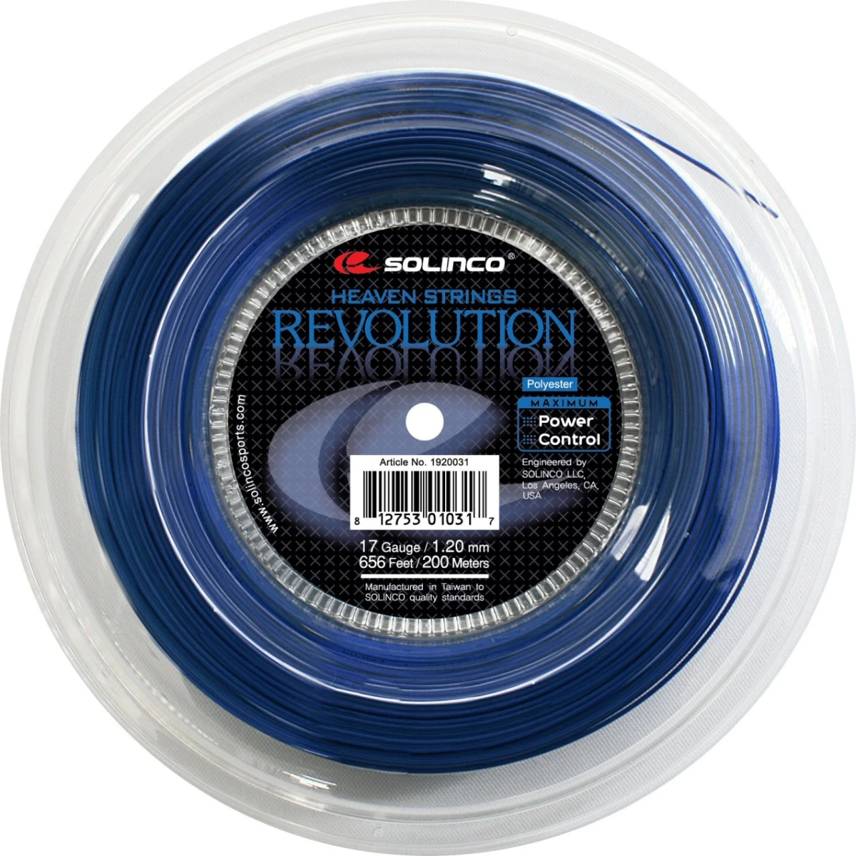 Solinco Tennissaite Revolution (Haltbarkeit+Power) Blau 200m Rolle