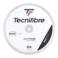 Tecnifibre Tennissaite Black Code (Haltbarkeit+Kontrolle) Schwarz 200m Rolle