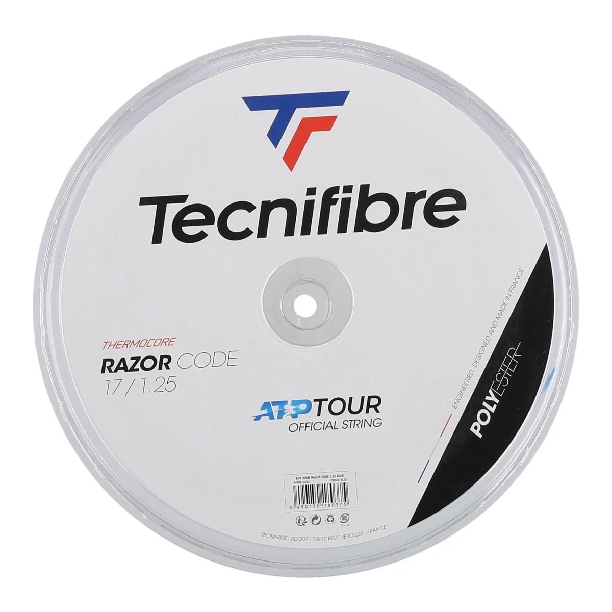 Tecnifibre Tennissaite Razor Code (Haltbarkeit+Spin) Blau 200m Rolle