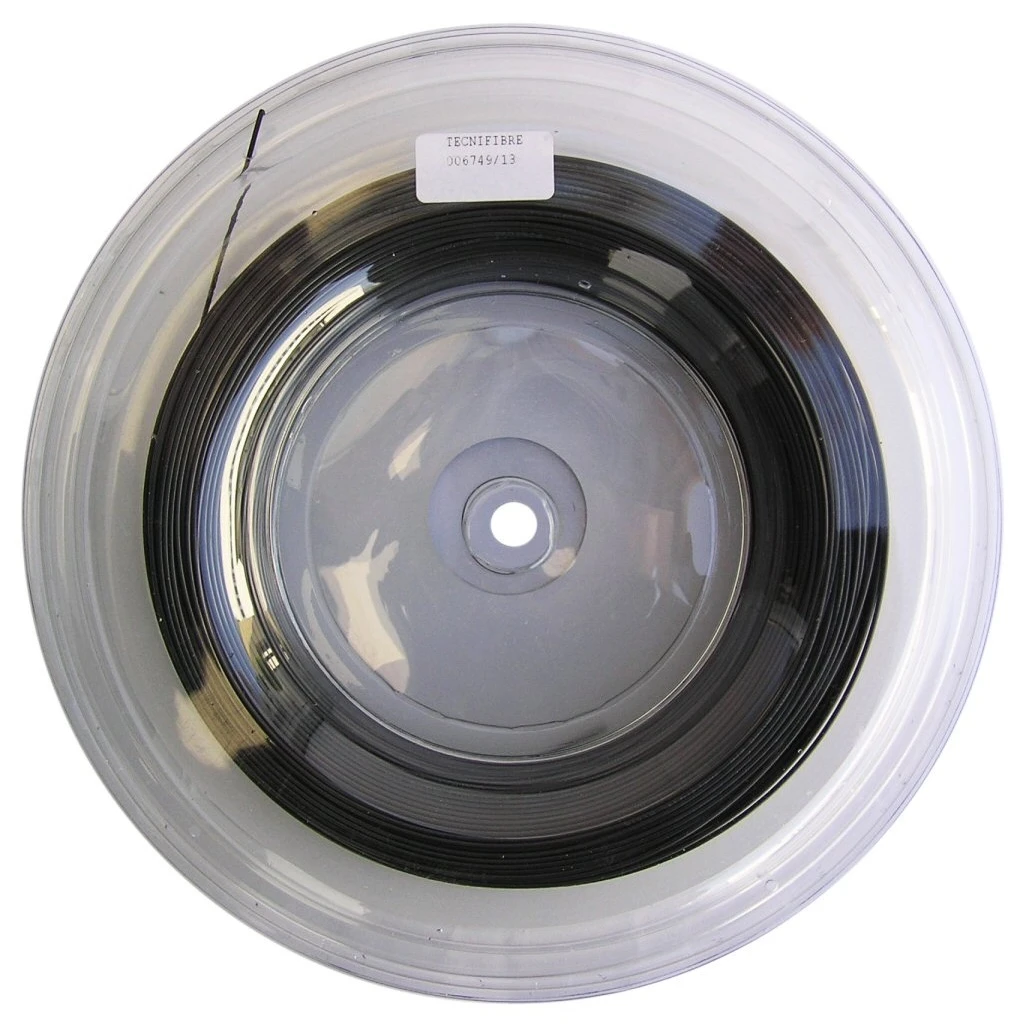 Tecnifibre Tennissaite Razor Code (Haltbarkeit+Spin) Carbongrau 200m Rolle – Bild 2