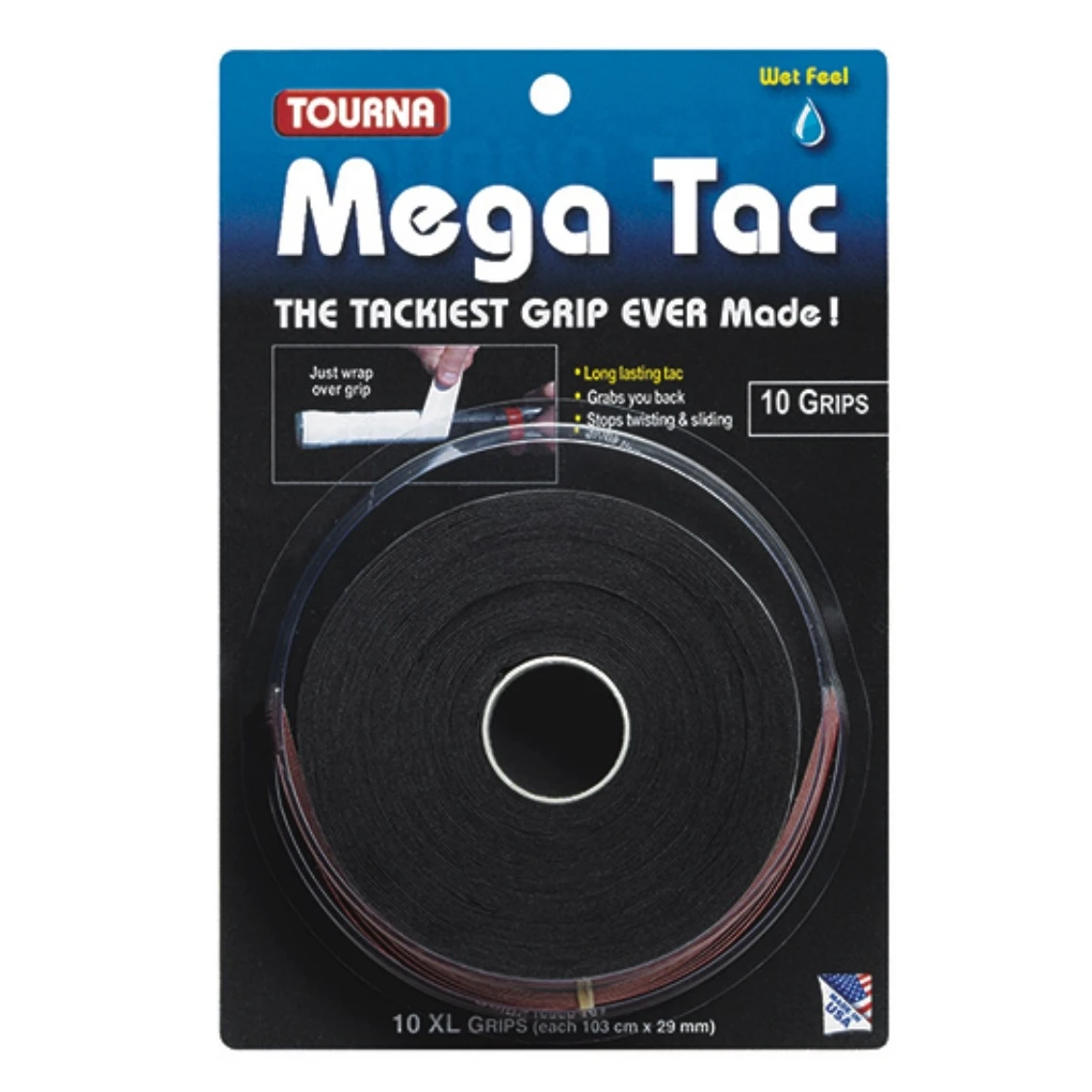 Tourna Overgrip Mega Tac Schwarz 10er