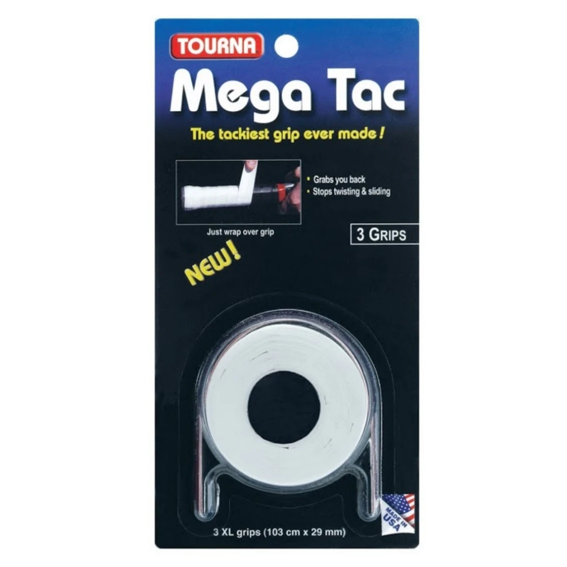 Tourna Overgrip Mega Tac Weiss 3er