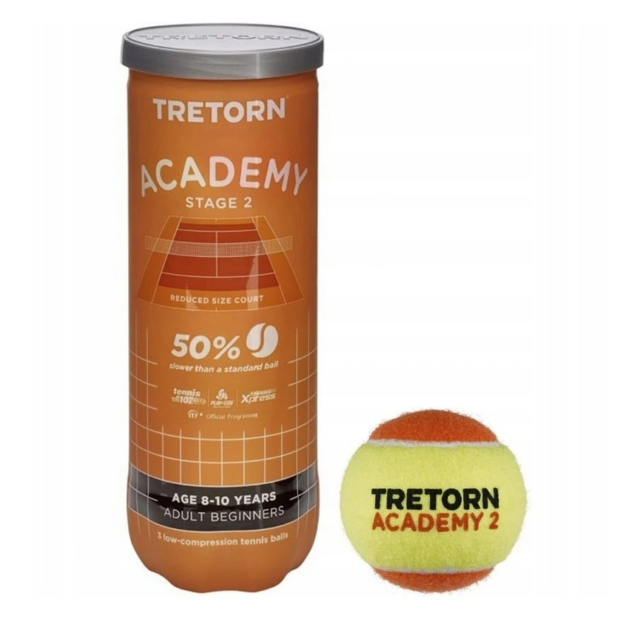 Tretorn Methodikbälle Stage 2 Academy Gelb/orange Dose 24x3er Im Karton