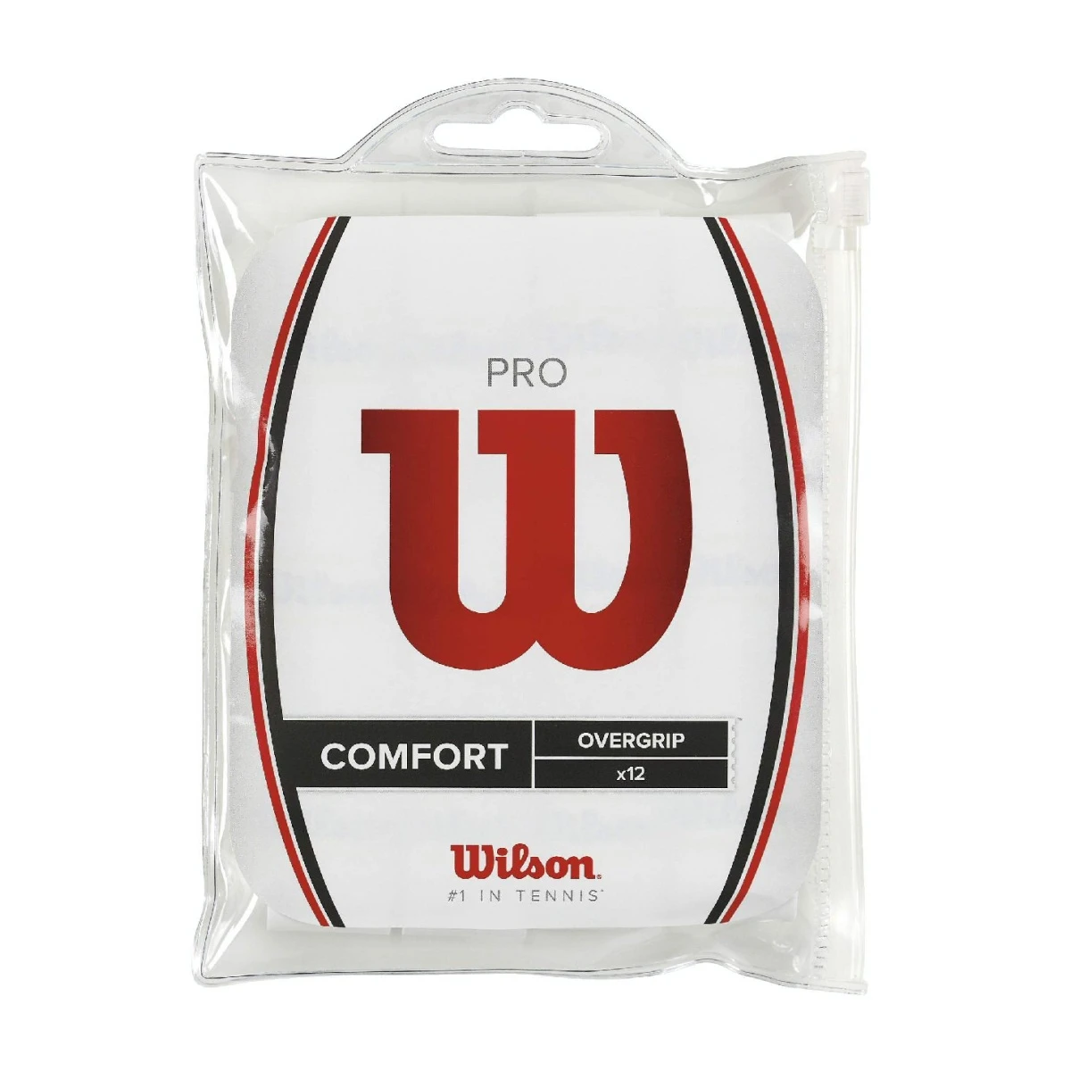 Wilson Overgrip Pro 0.6mm (Komfort/glatt/leicht Haftend) Weiss 12er Clip-Beutel