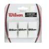 Wilson Overgrip Profile 0.6mm (Komfort/geprägtes Profil/leicht Haftend) Weiss 3er