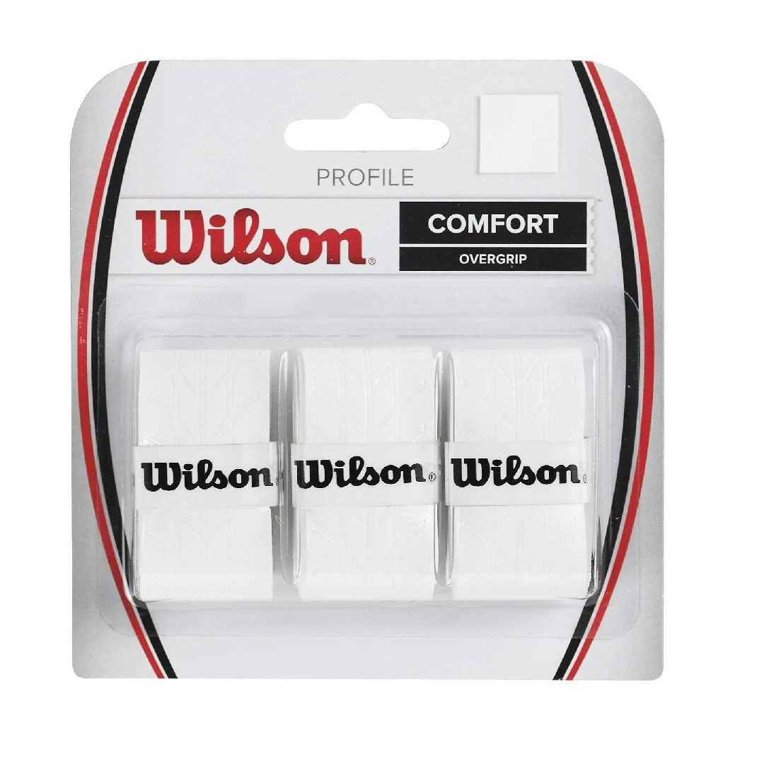 Wilson Overgrip Profile 0.6mm (Komfort/geprägtes Profil/leicht Haftend) Weiss 3er