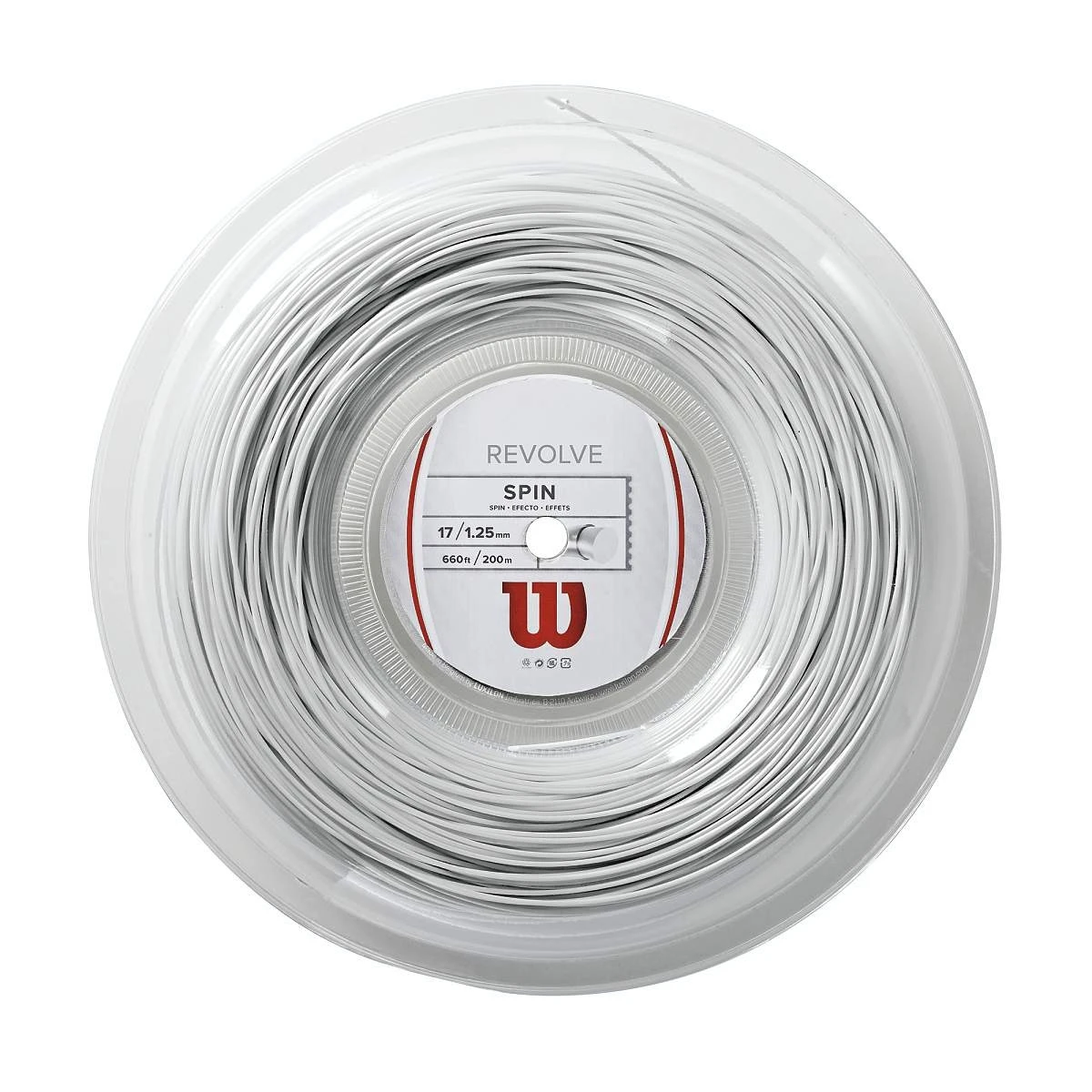 Wilson Tennissaite Revolve (Haltbarkeit+Spin) Weiss 200m Rolle