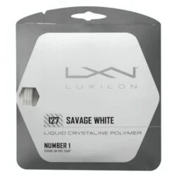 Besaitung Mit Tennissaite Luxilon Savage 1.27 (Haltbarkeit+Spin) Weiss