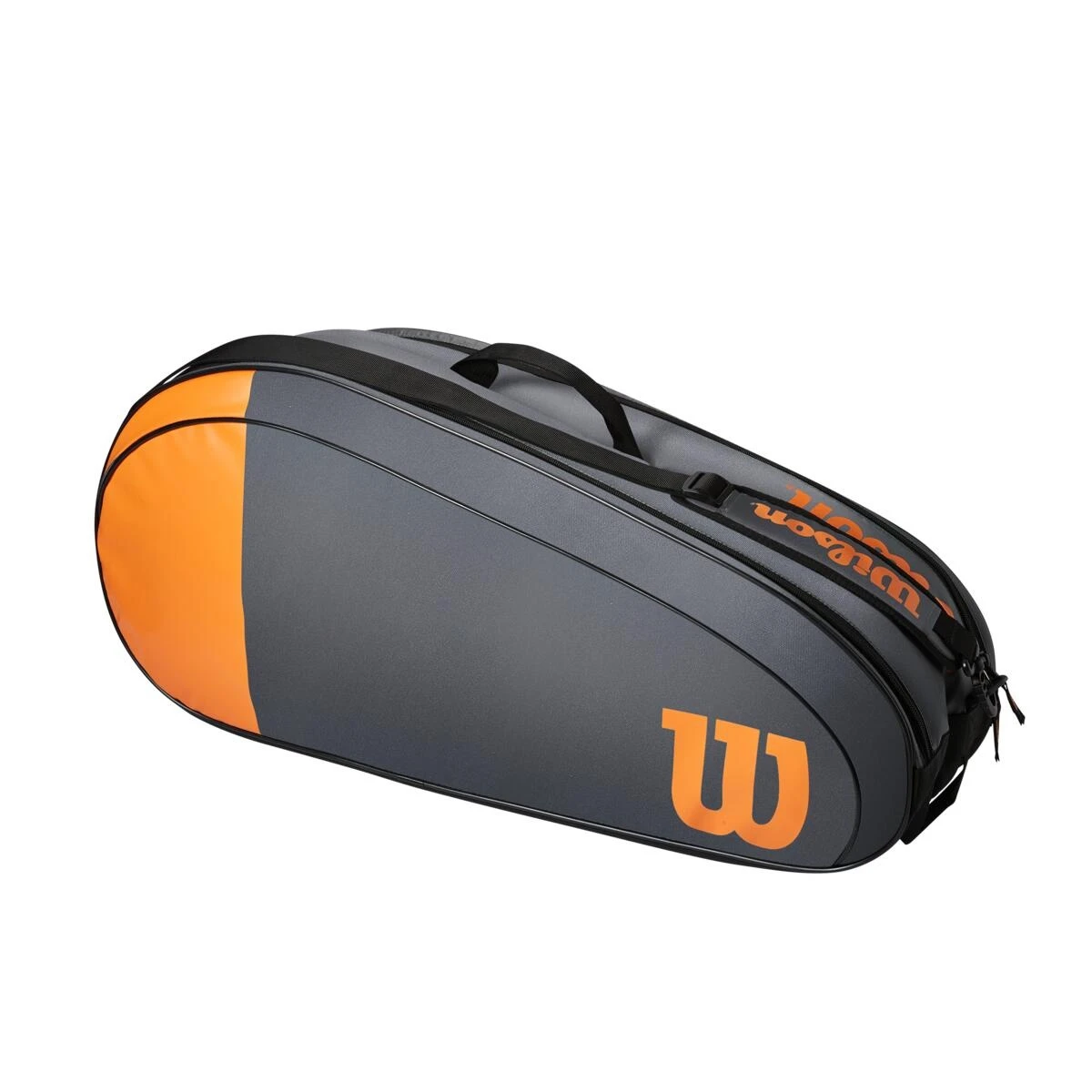 Wilson Tennis-Racketbag Team (Schlägertasche, 2 Hauptfächer) Grau/orange 6er – Bild 2