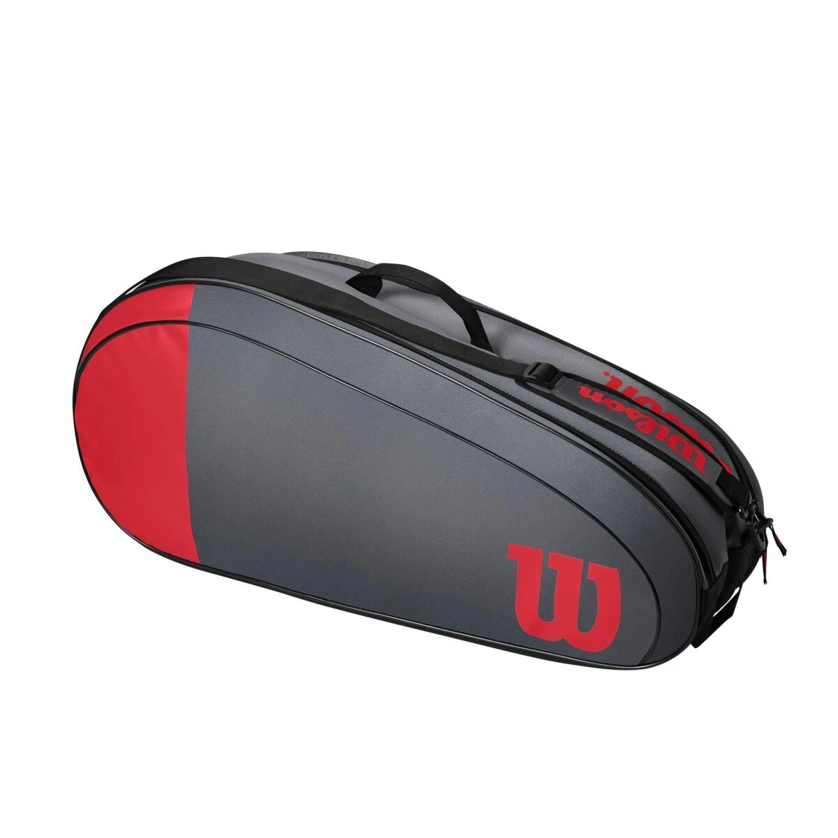 Wilson Tennis-Racketbag (Schlägertasche, 2 Hauptfächer) Team Grau/rot 6er – Bild 2