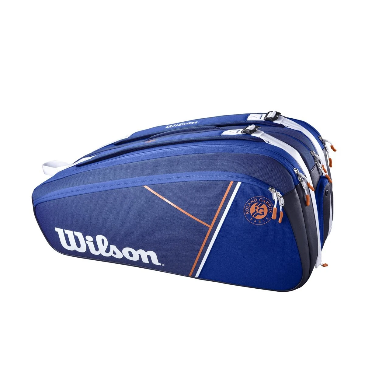 Wilson Tennis-Racketbag Super Tour Roland Garros (Schlägertasche, 3 Hauptfächer) Navyblau 15er – Bild 2