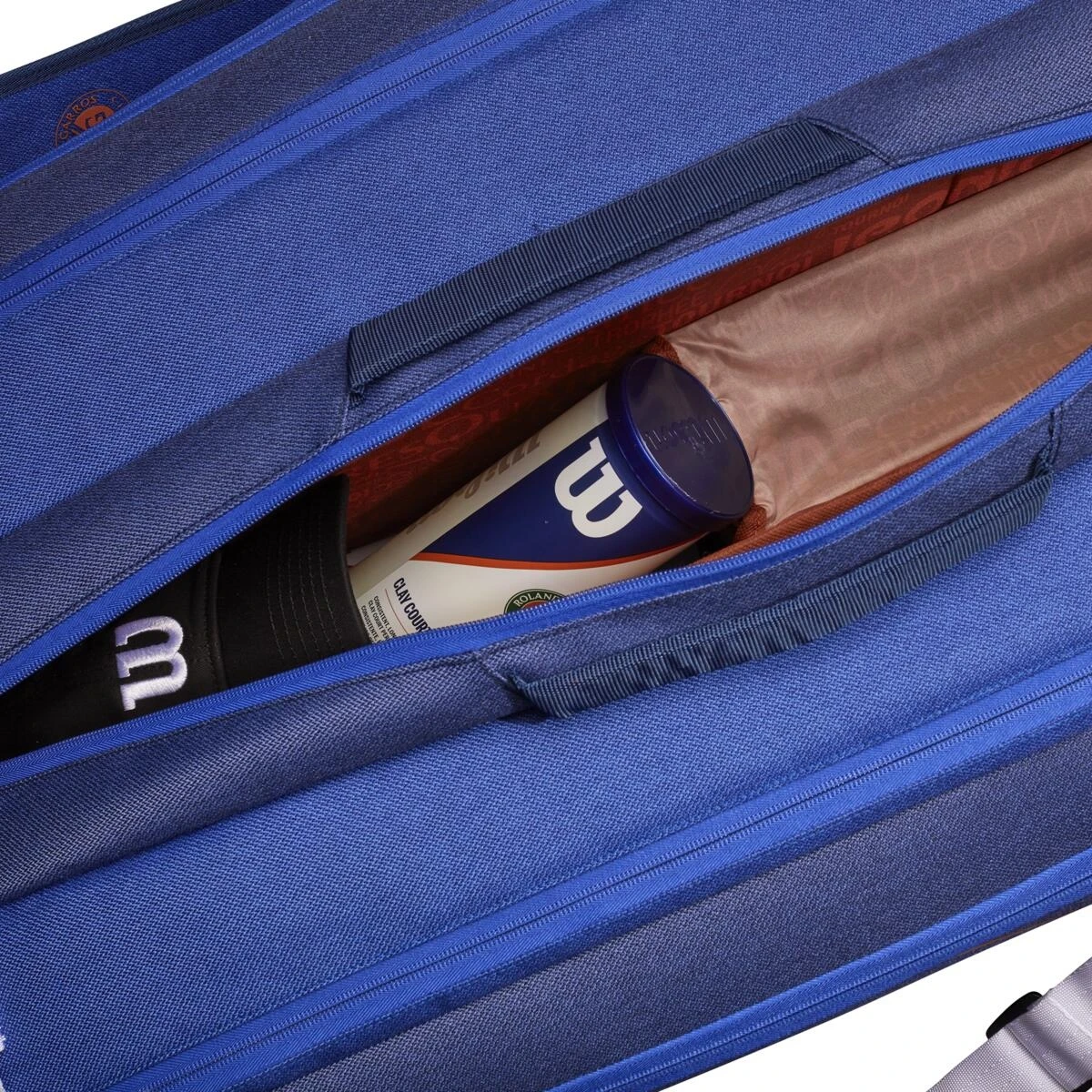 Wilson Tennis-Racketbag Super Tour Roland Garros (Schlägertasche, 3 Hauptfächer) Navyblau 15er – Bild 7