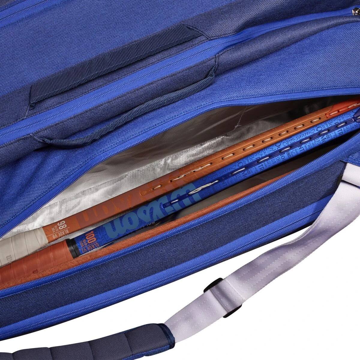 Wilson Tennis-Racketbag Super Tour Roland Garros (Schlägertasche, 3 Hauptfächer) Navyblau 15er – Bild 8