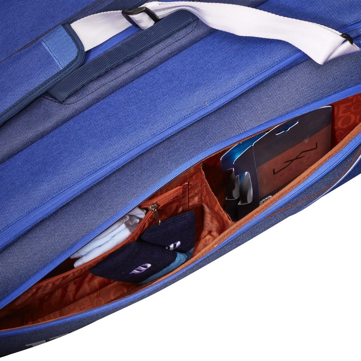 Wilson Tennis-Racketbag Super Tour Roland Garros (Schlägertasche, 3 Hauptfächer) Navyblau 15er – Bild 9