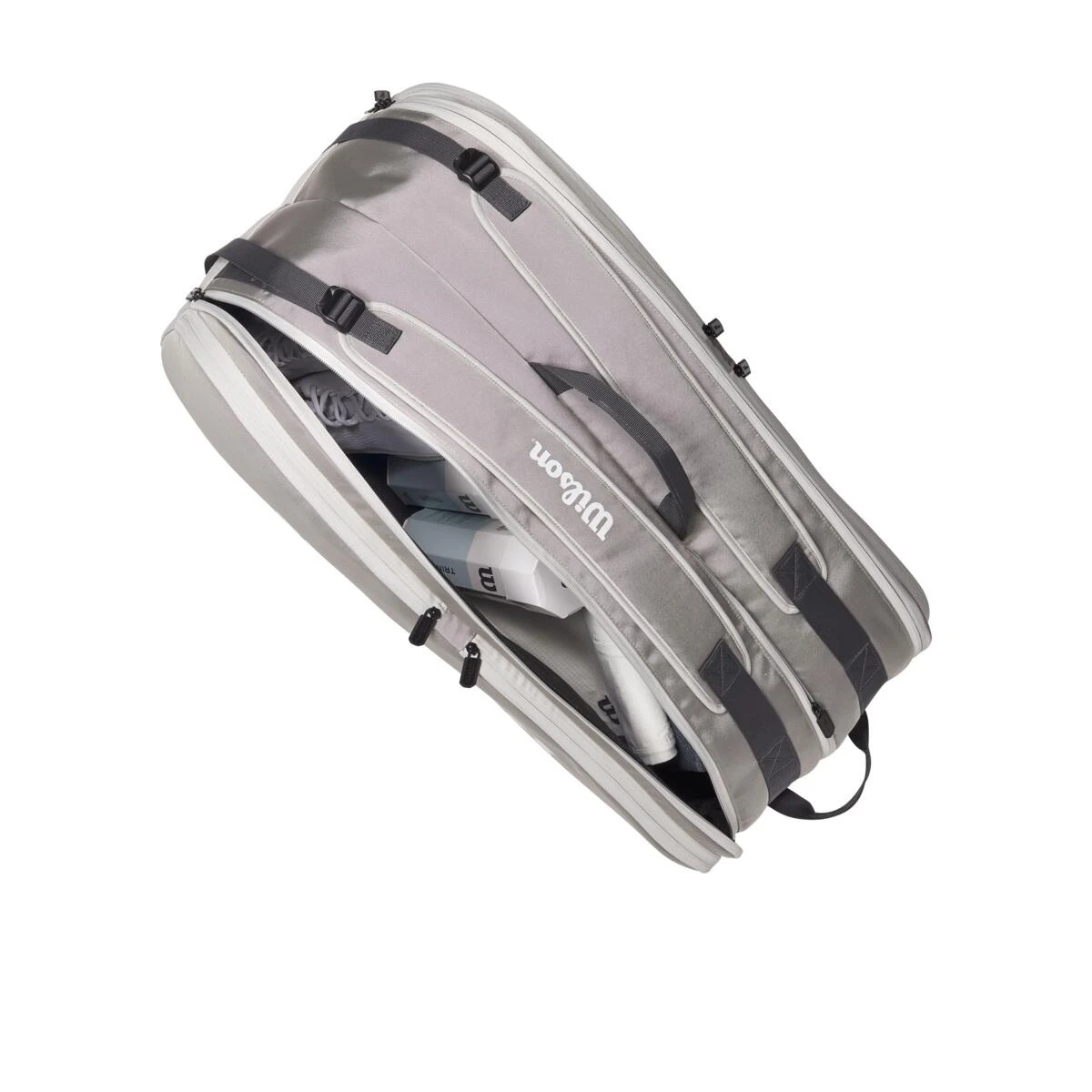 Wilson Tennis-Racketbag Tour (Schlägertasche, 2 Hauptfächer) 2023 Steingrau 12er – Bild 2