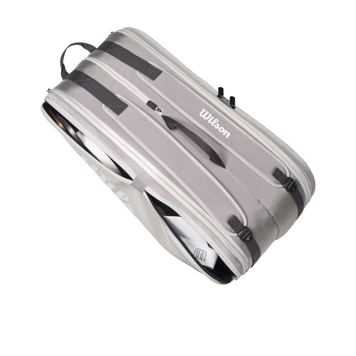 Wilson Tennis-Racketbag Tour (Schlägertasche, 2 Hauptfächer) 2023 Steingrau 12er – Bild 6