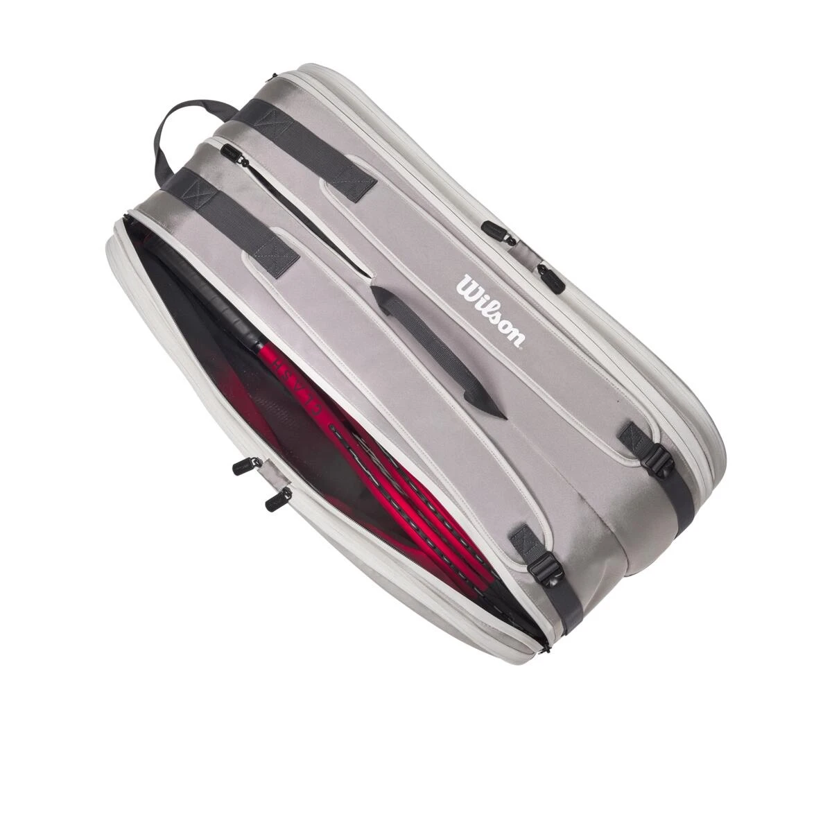 Wilson Tennis-Racketbag Tour (Schlägertasche, 2 Hauptfächer) 2023 Steingrau 12er – Bild 9