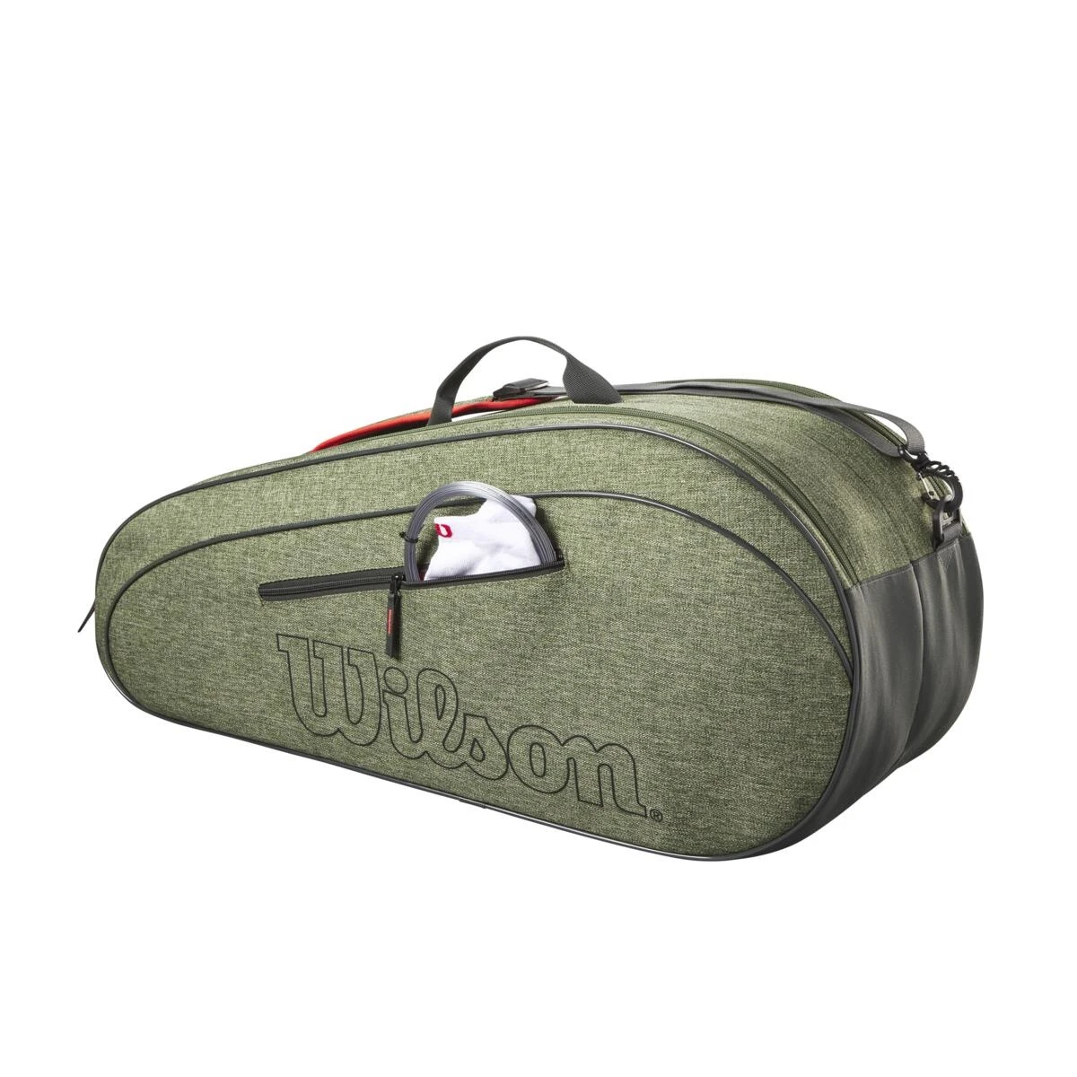 Wilson Tennis-Racketbag (Schlägertasche, 2 Hauptfächer) Team 2023 Dunkelgrün 6er – Bild 6