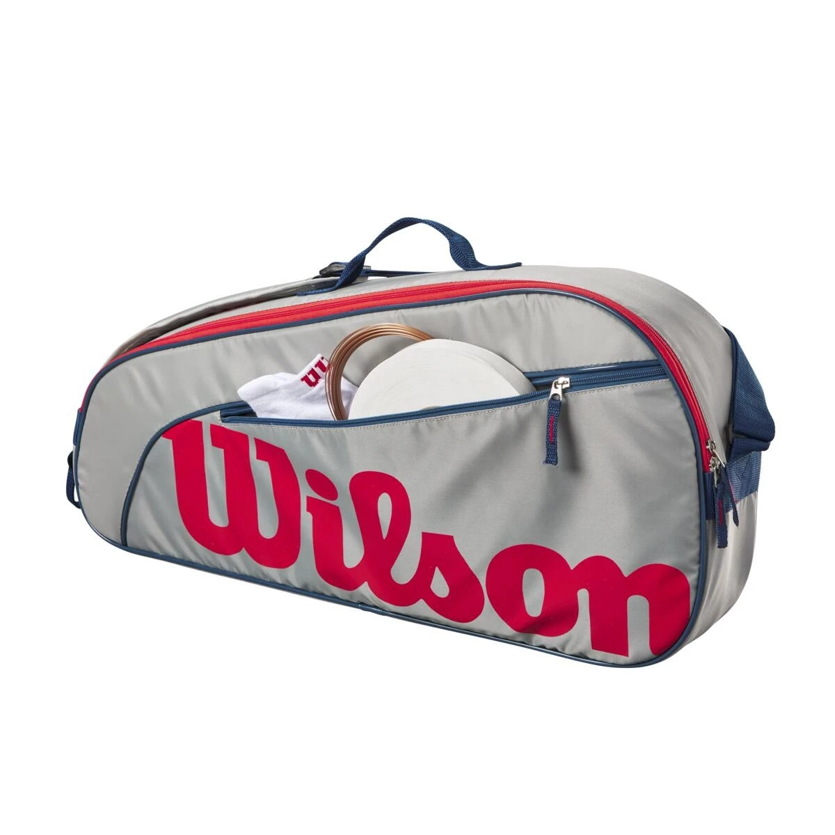 Wilson Tennis-Racketbag Kinder/Junior (Schlägertasche, 1 Hauptfach) 2023 Grau 3er – Bild 4