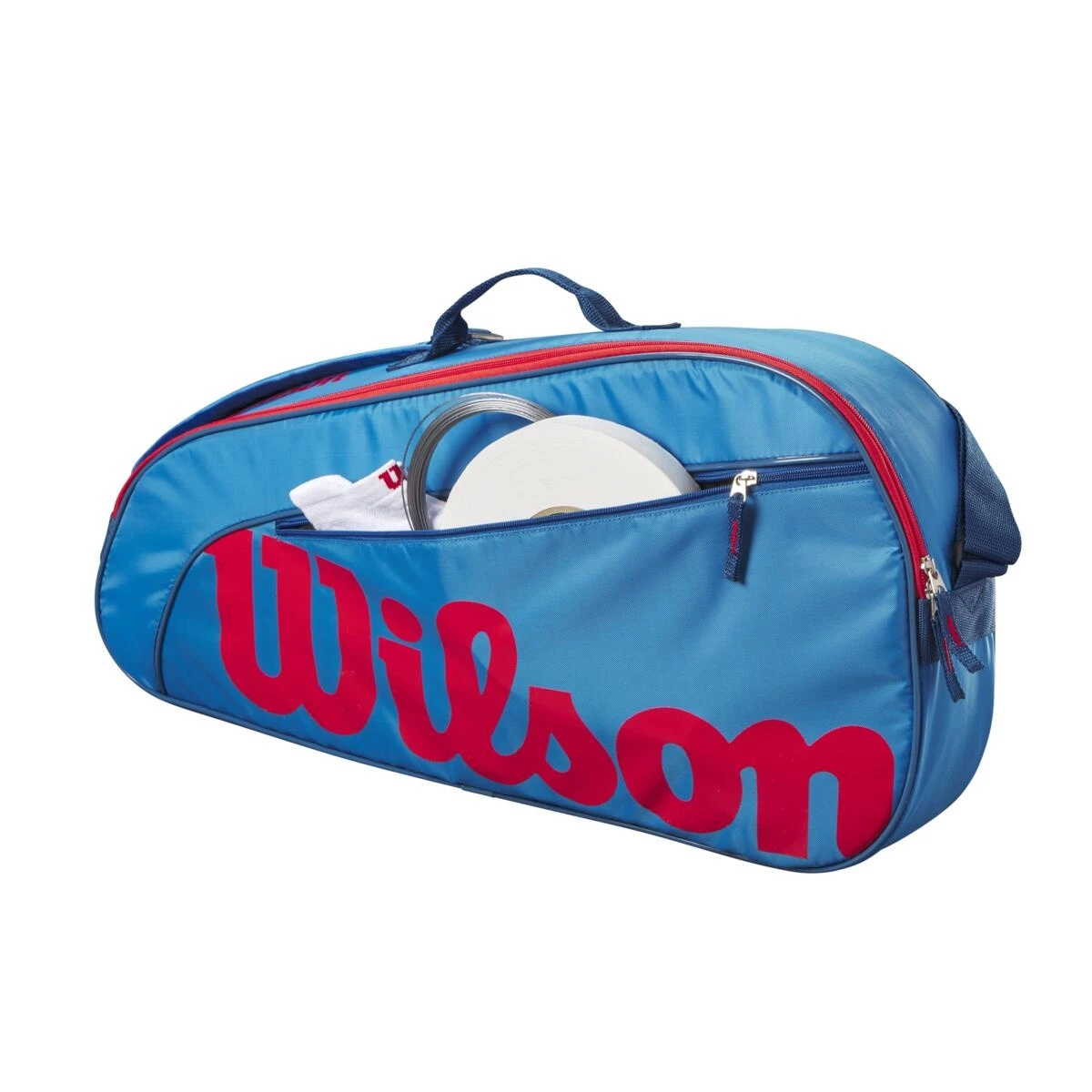 Wilson Tennis-Racketbag Kinder/Junior (Schlägertasche, 1 Hauptfach) 2023 Blau 3er – Bild 3