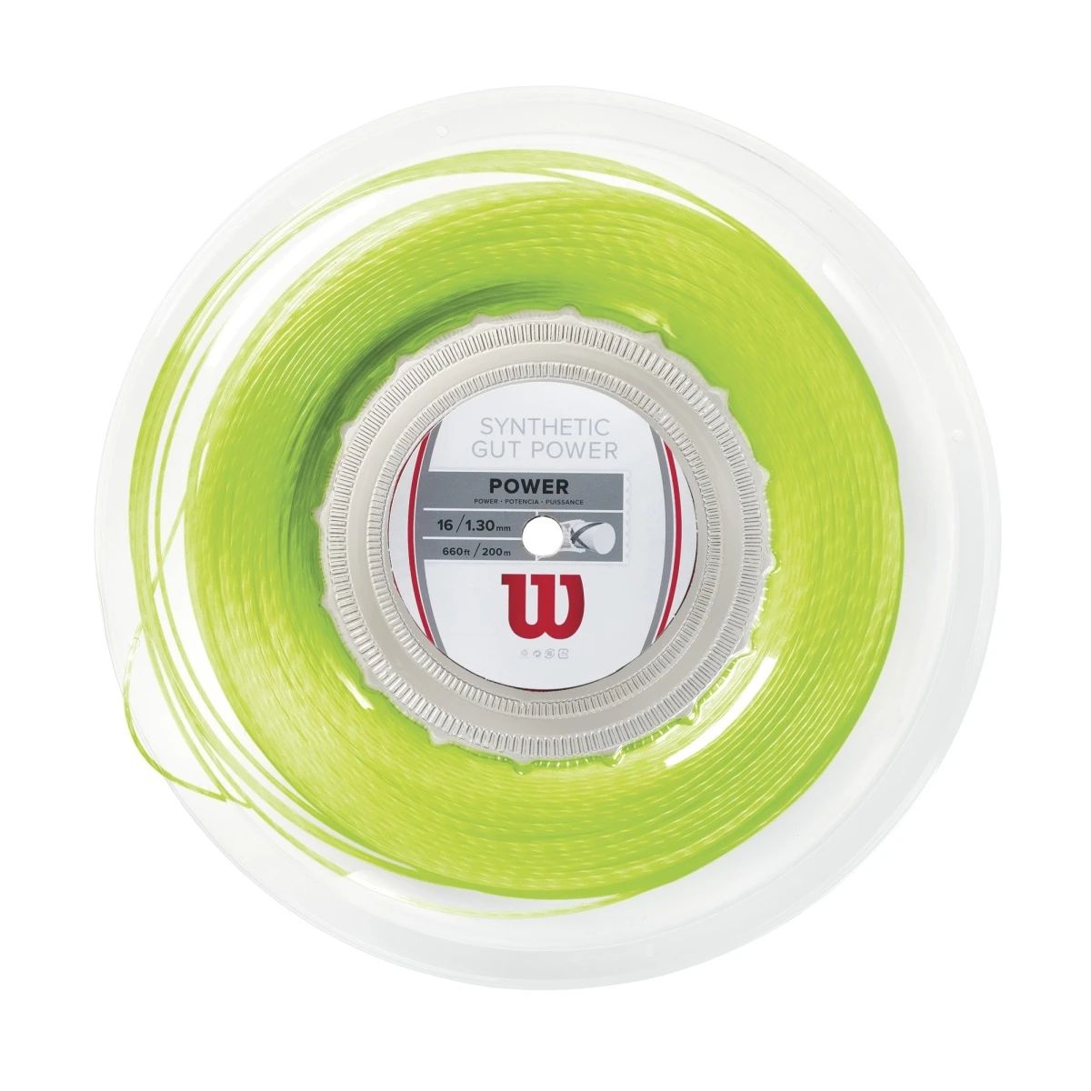Wilson Tennissaite Synthetic Gut Power 1.30 (Allround+Power) Limegrün 200m Rolle