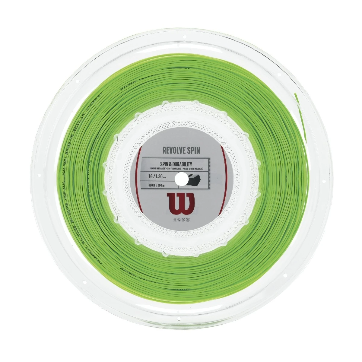 Wilson Tennissaite Revolve Spin (Haltbarkeit+Spin) Grün 200m Rolle – Bild 2