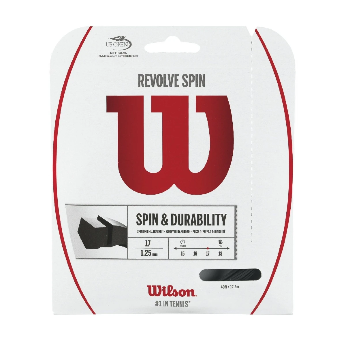 Wilson Tennissaite Revolve Spin (Spin+Haltbarkeit) Schwarz 12m Set